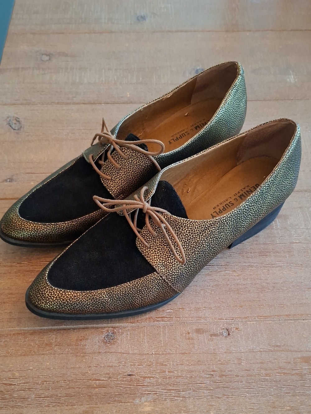 Vintage Ralph Lauren Denim & Supply Leather & Suede Lace-up Loafers (US 8.5)